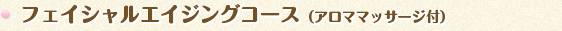 フェイシャルエイジングコース（アロママッサージ付）